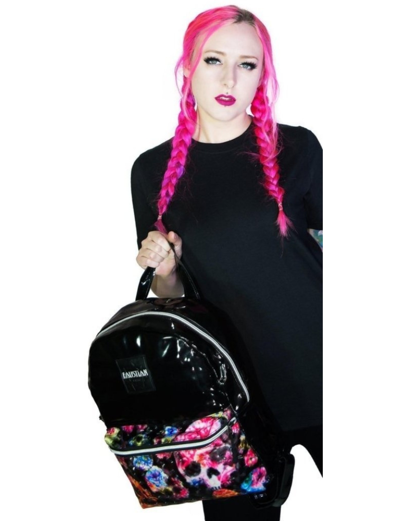 Dr. Faust Gothic bags Steampunk bags - Dr. Faust Flower Skulls Backpack Brat