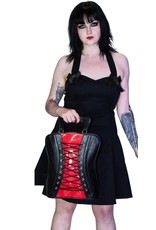 Dr. Faust Gothic bags Steampunk bags - Dr. Faust Asper Corset Handbag- Backpack red-black