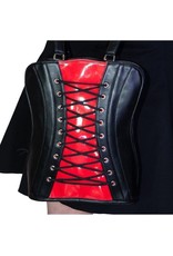 Dr. Faust Gothic bags Steampunk bags - Dr. Faust Asper Corset Handbag- Backpack red-black