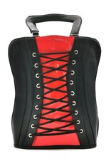 Dr. Faust Gothic bags Steampunk bags - Dr. Faust Asper Corset Handbag- Backpack red-black