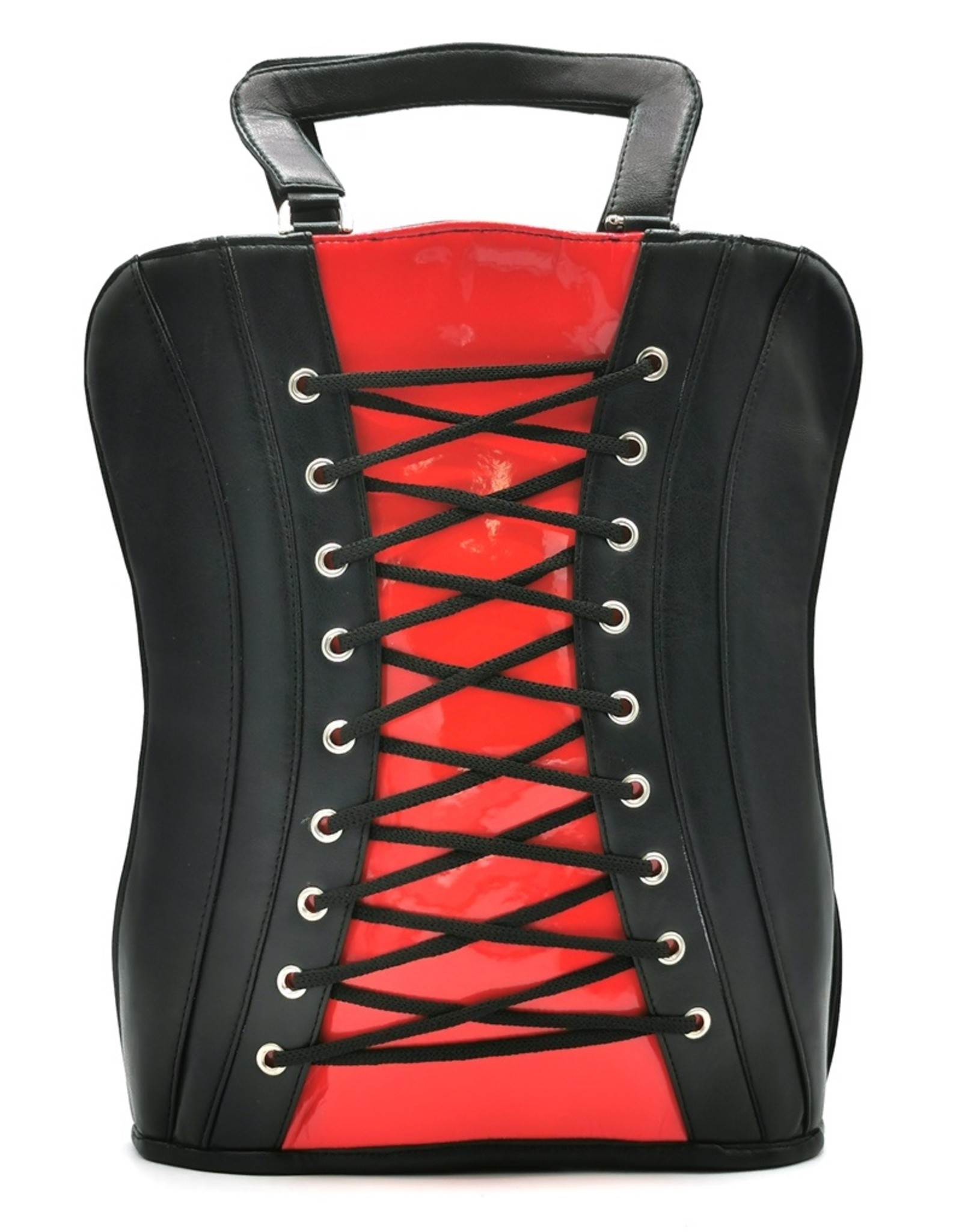 Dr. Faust Gothic bags Steampunk bags - Dr. Faust Asper Corset Handbag- Backpack red-black