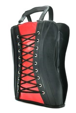 Dr. Faust Gothic bags Steampunk bags - Dr. Faust Asper Corset Handbag- Backpack red-black
