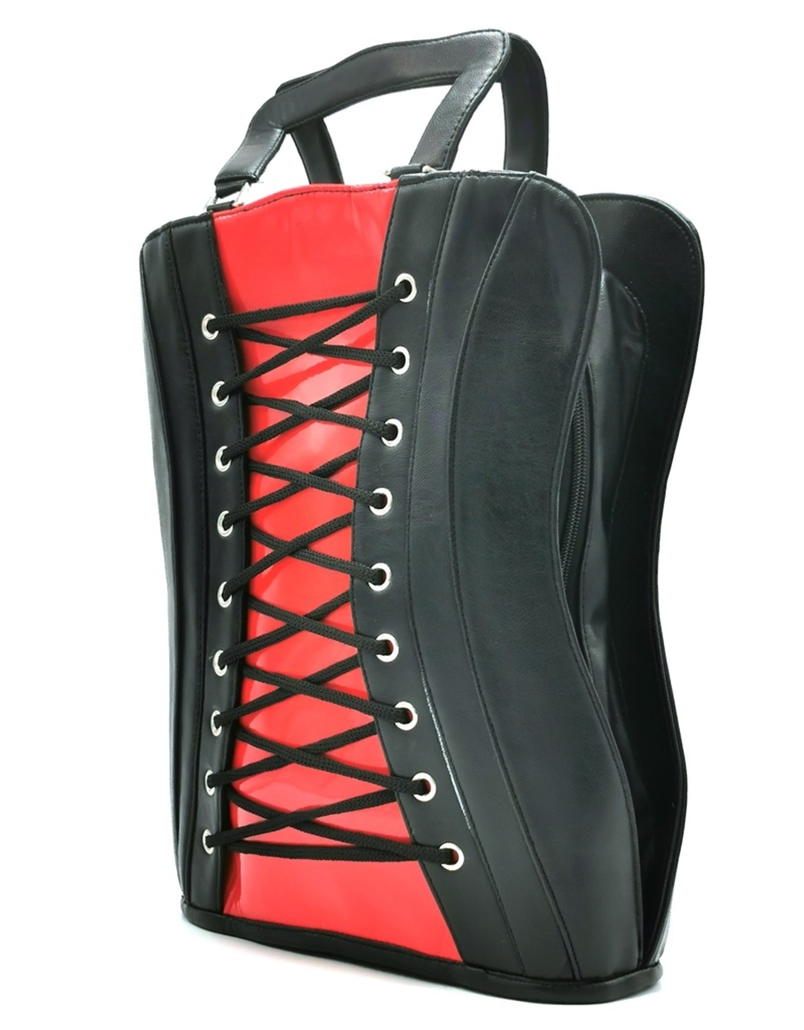Dr. Faust Gothic bags Steampunk bags - Dr. Faust Asper Corset Handbag- Backpack red-black