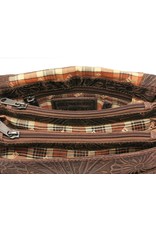 HillBurry Leather bags - Hillburry Shoulder bag with Embossed Flowers Brown