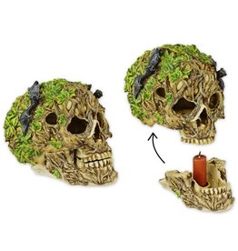 Trukado Schedel met Vleermuizen Kaarsenhouder