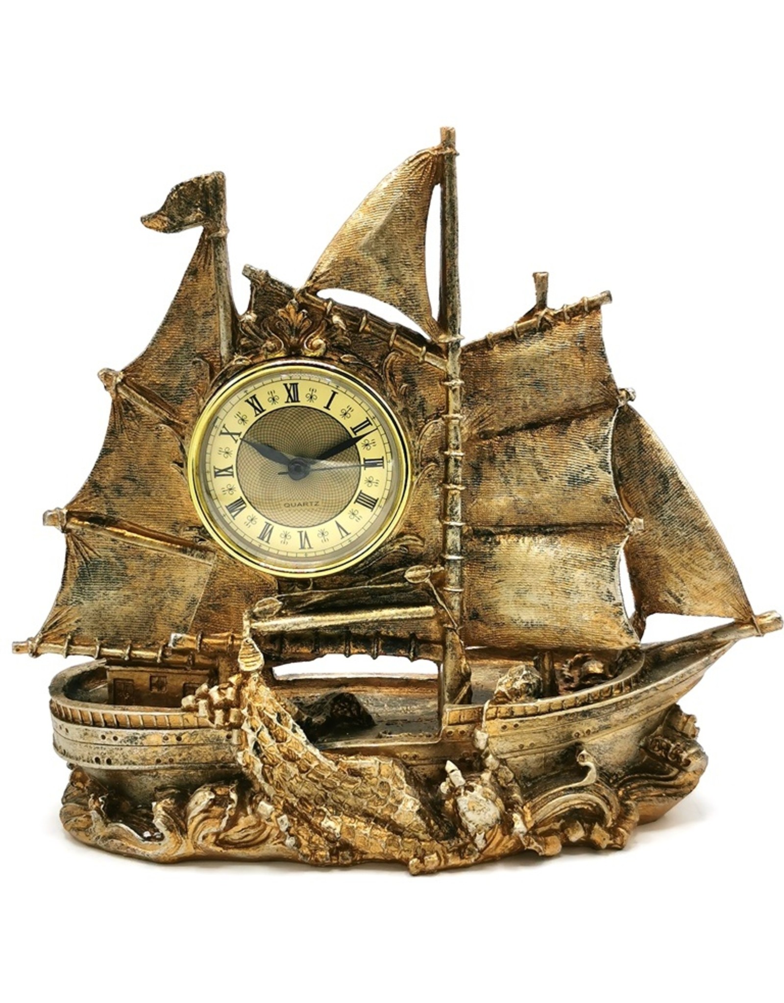 Trukado Miscellaneous -  Sailboat Table Clock bronze-coloured