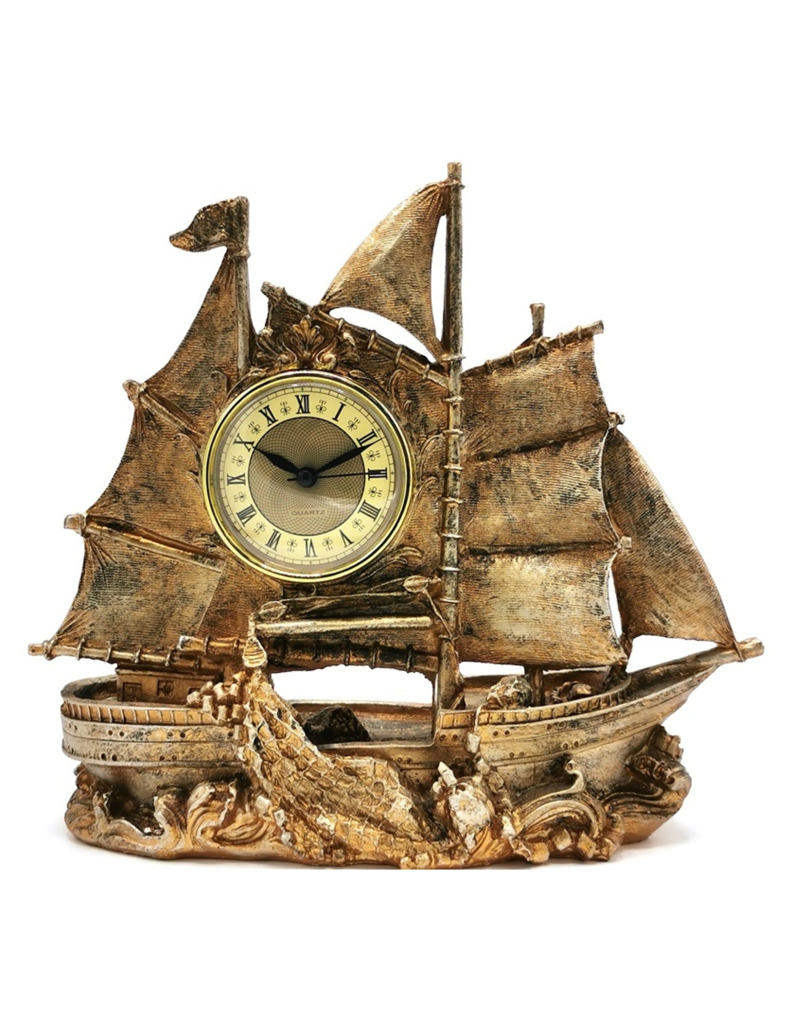 Trukado Miscellaneous -  Sailboat Table Clock bronze-coloured