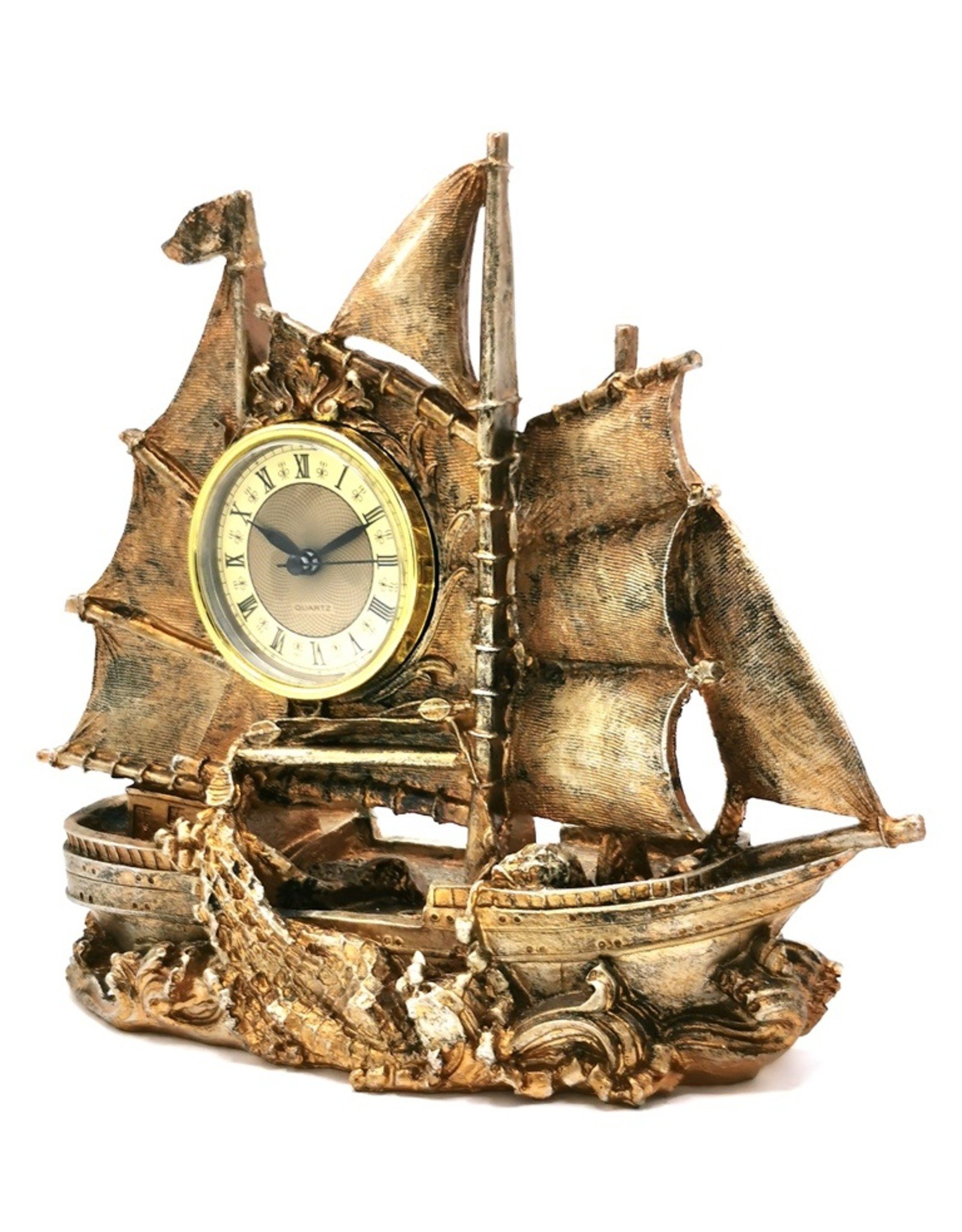 Trukado Miscellaneous -  Sailboat Table Clock bronze-coloured