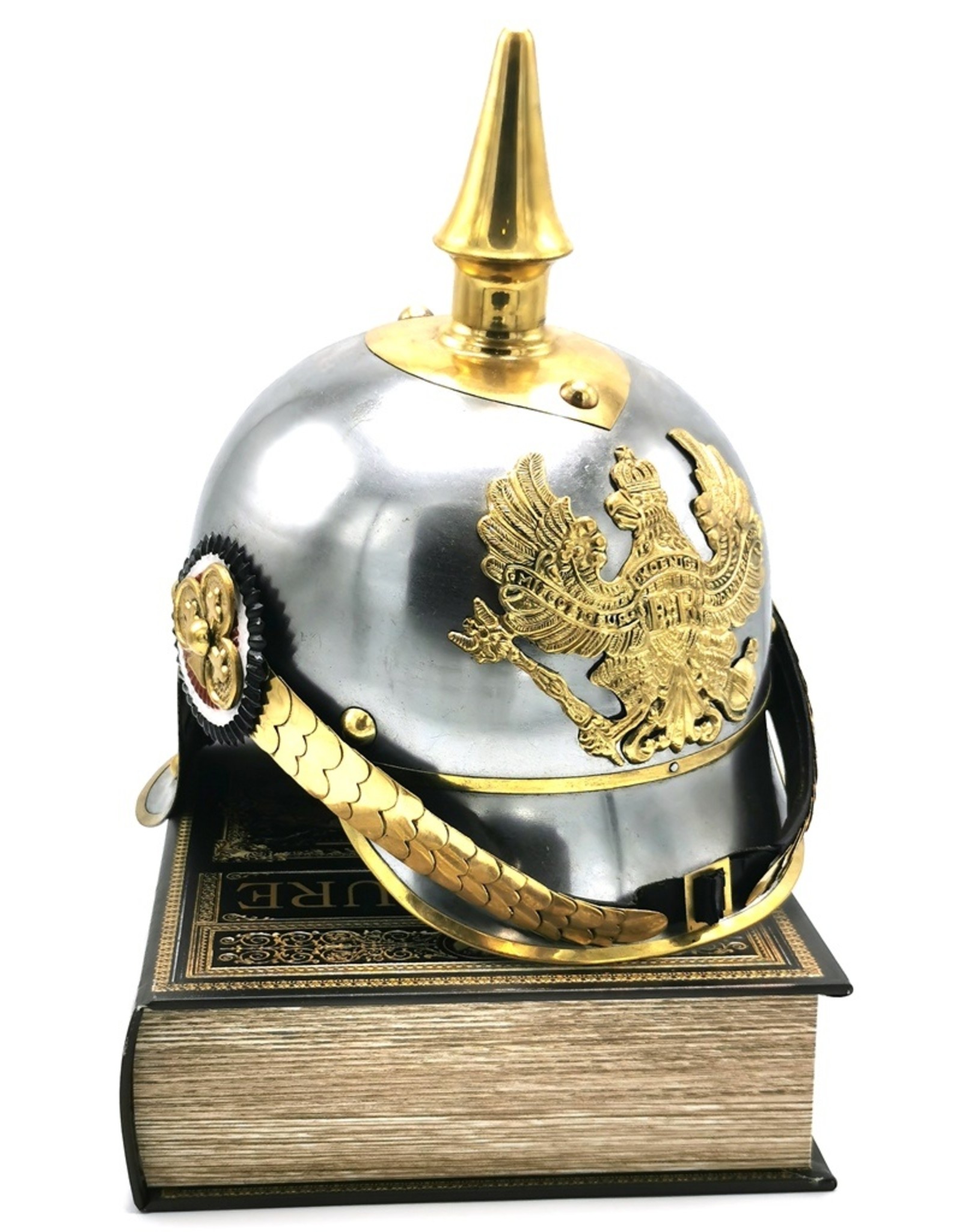 Trukado Pickelhaube Pruisische Helm Draagbare metalen replica