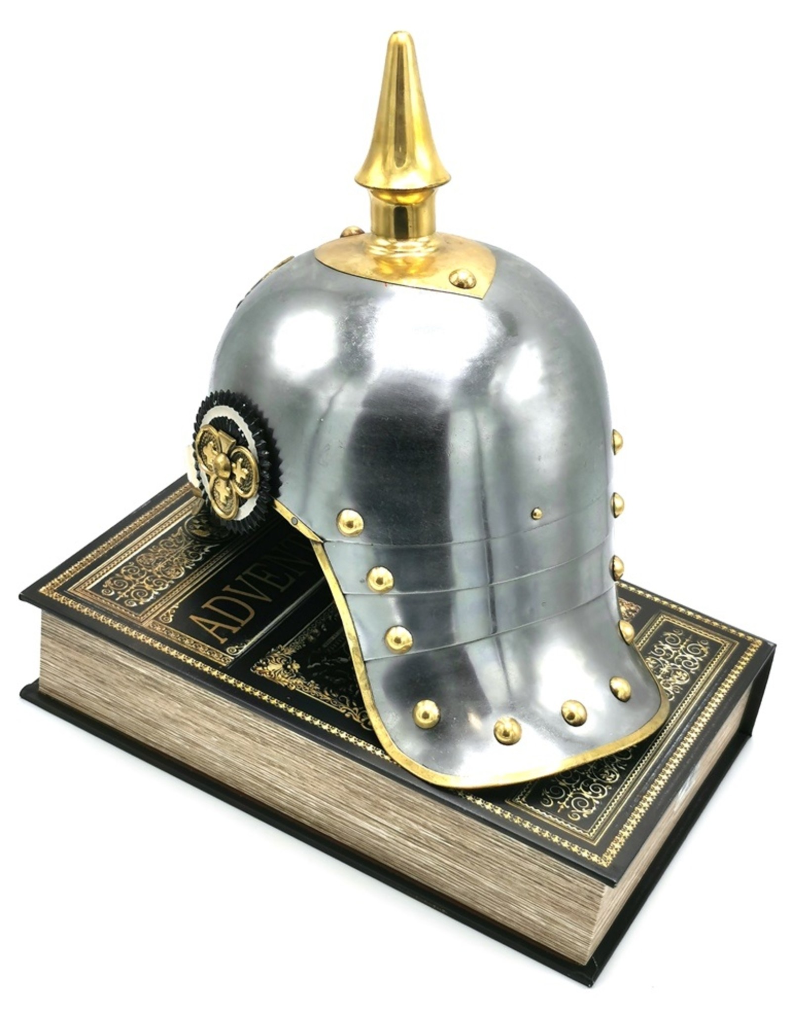 Trukado Pickelhaube Pruisische Helm Draagbare metalen replica