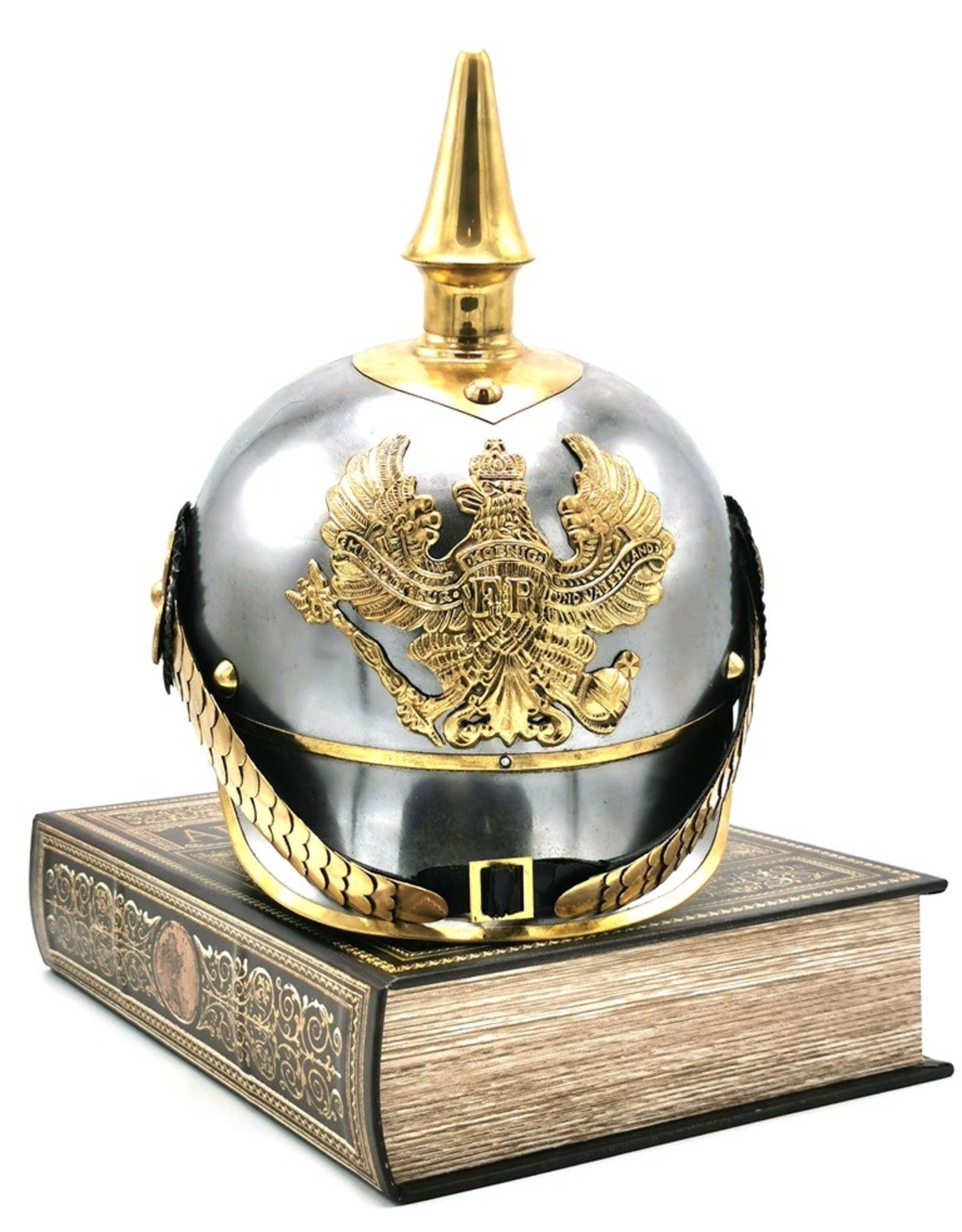 Trukado Pickelhaube Pruisische Helm Draagbare metalen replica