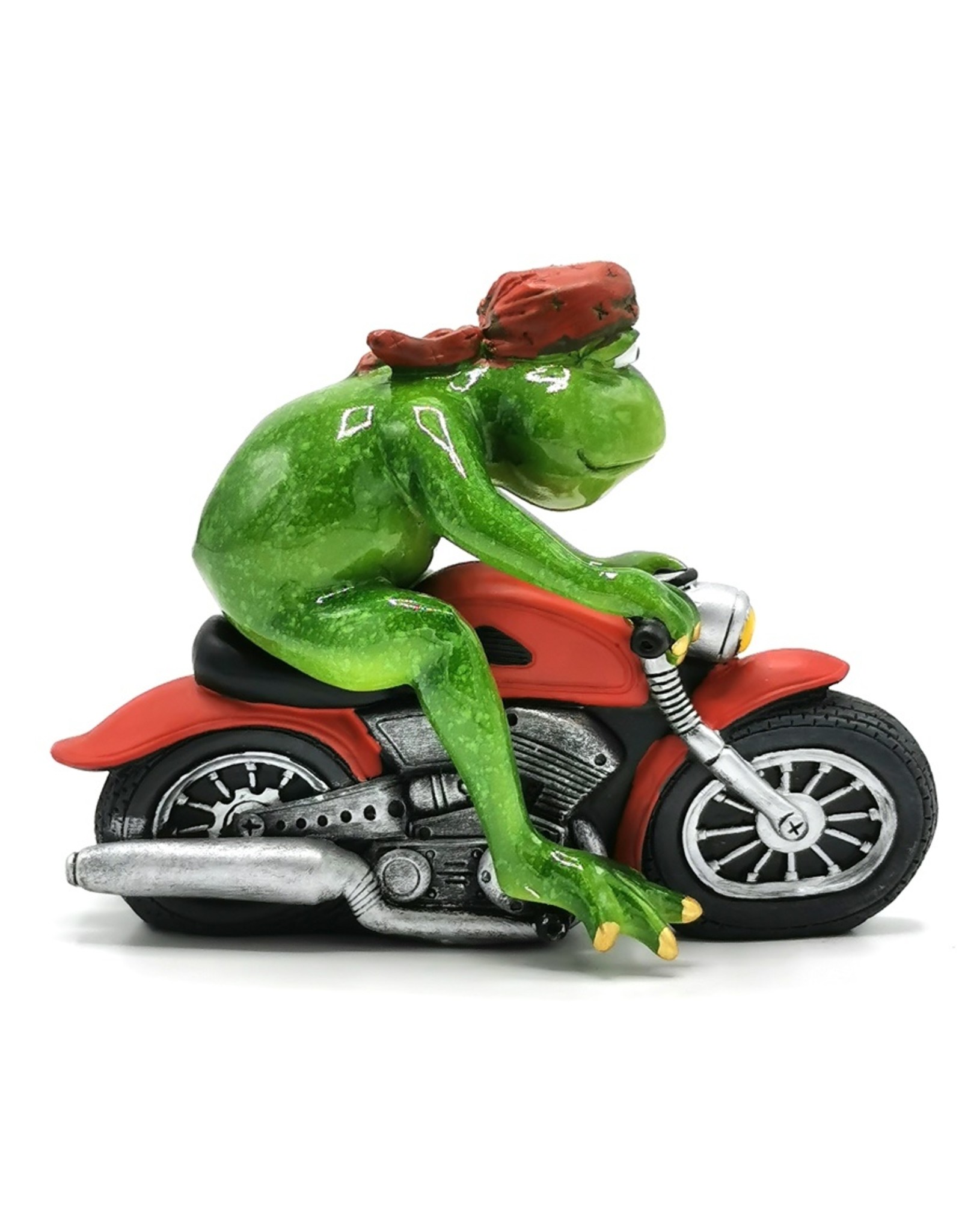 Goldbach Giftware & Lifestyle - Frog on Motorbike figurine - 15cm