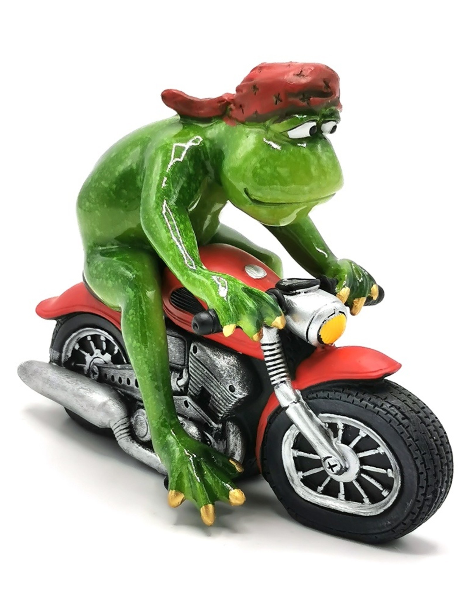 Goldbach Giftware & Lifestyle - Frog on Motorbike figurine - 15cm