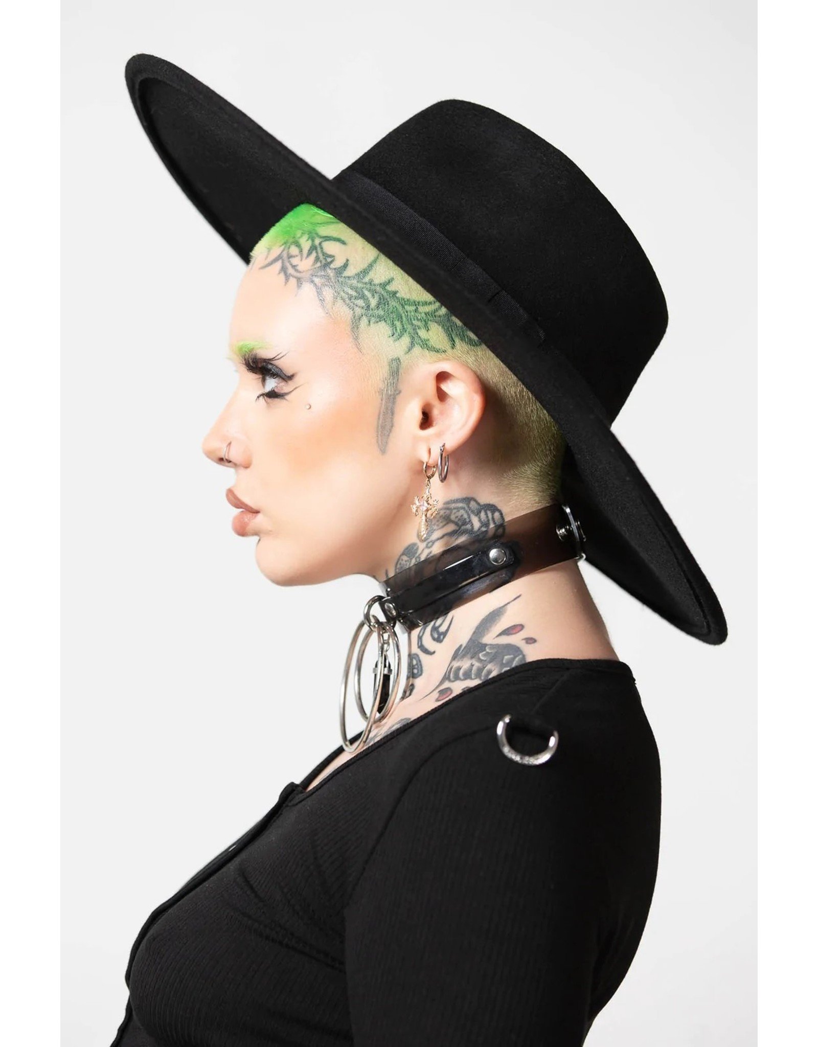 Killstar Gothic and Steampunk accessories - Killstar Witch Brim Black Hat