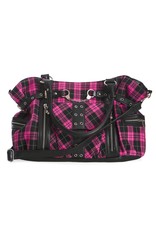 Banned Gothic bags Steampunk bags - Banned Rise Up Tartan Punk Handbag pink