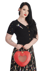 Banned Vintage bags Retro bags - Banned Elegant Spots Heart Handbag red