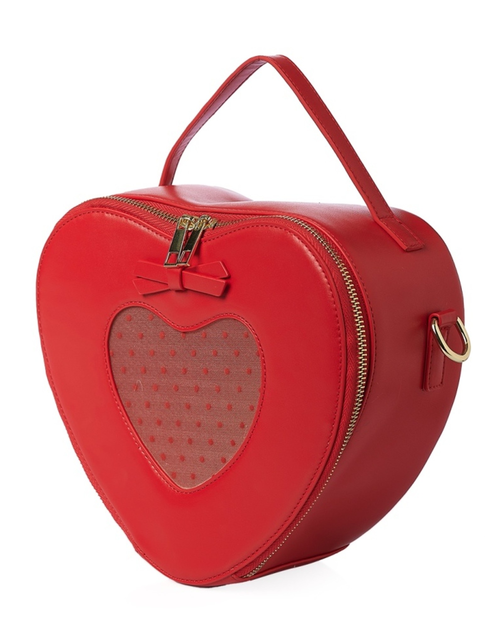 Rockabilly Vintage bags Retro bags - Banned Elegant Spots Heart Handbag red