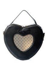 Banned Vintage tassen Retro tassen - Banned  Elegant Spots Hart Handtas zwart