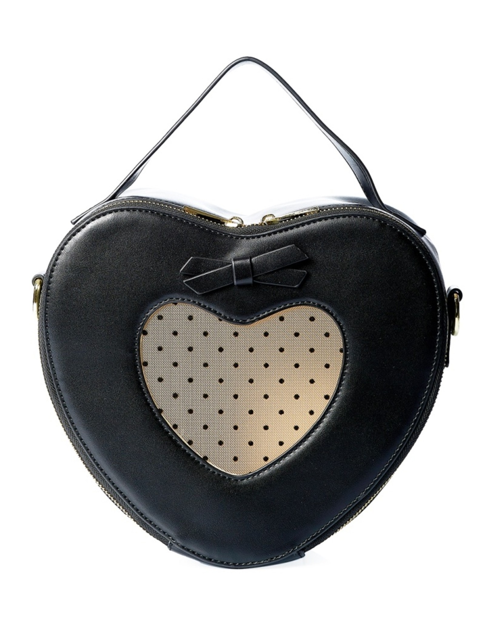 Rockabilly Vintage bags Retro bags - Banned Elegant Spots Heart Handbag black