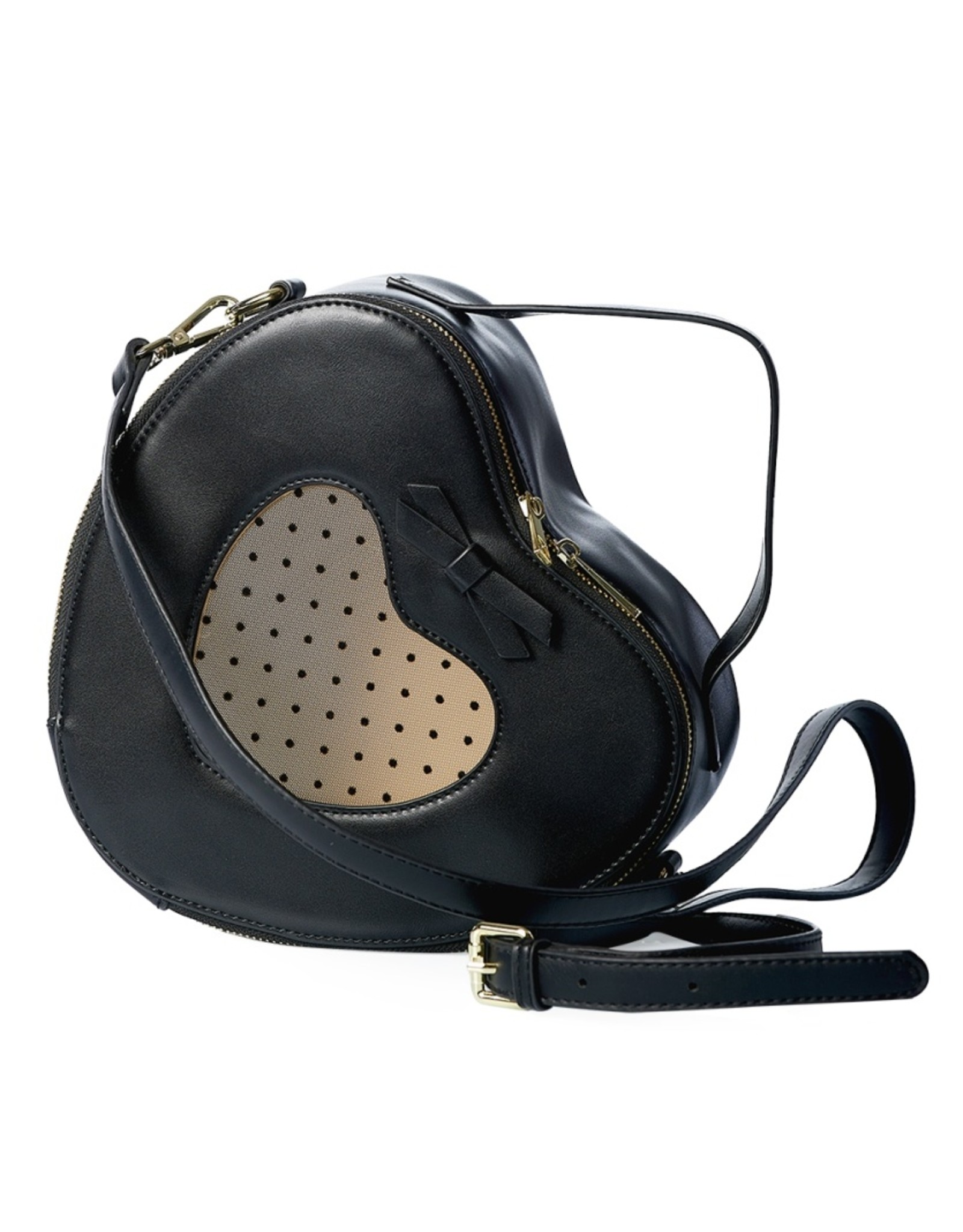 Banned Vintage bags Retro bags - Banned Elegant Spots Heart Handbag black