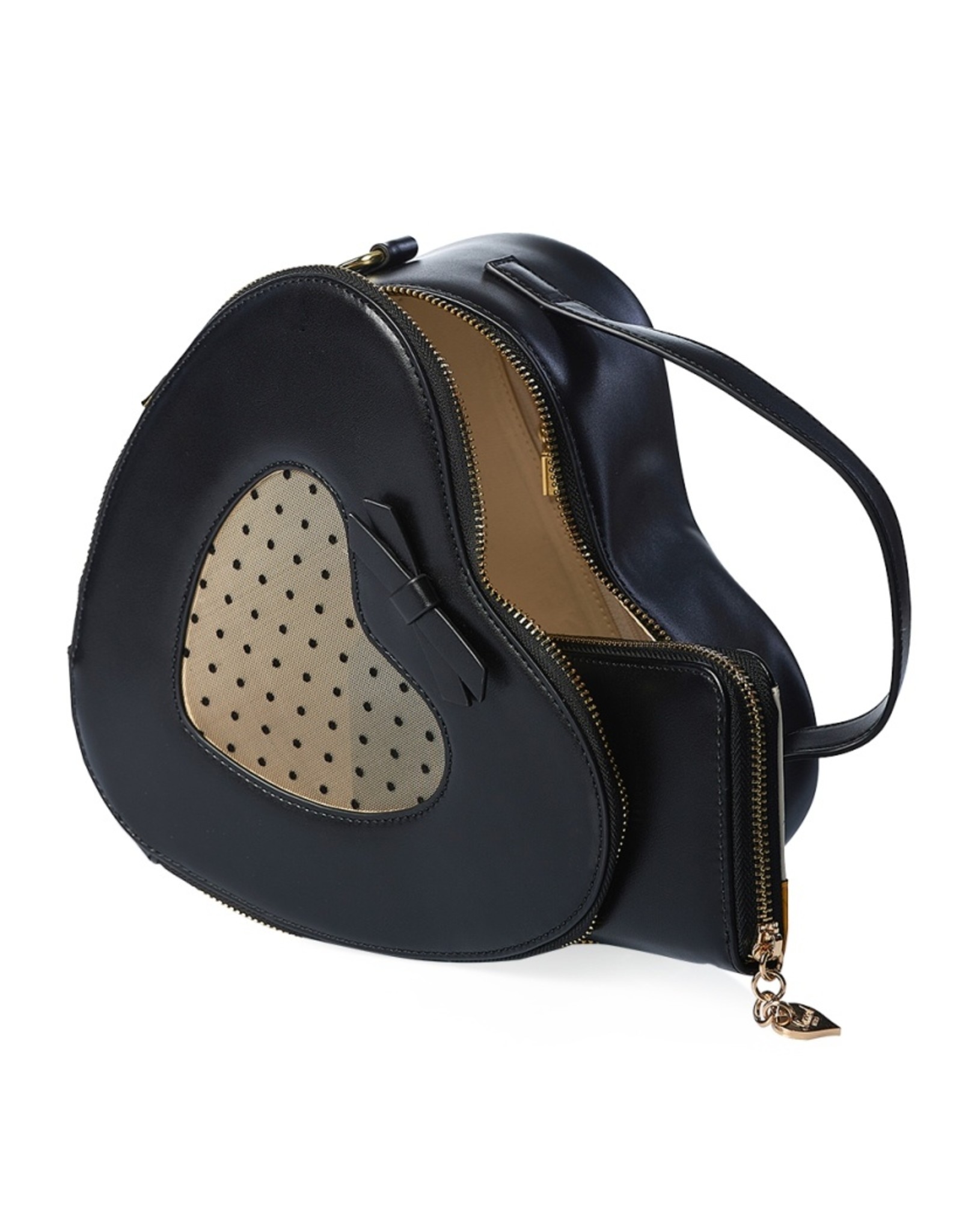 Banned Vintage bags Retro bags - Banned Elegant Spots Heart Handbag black