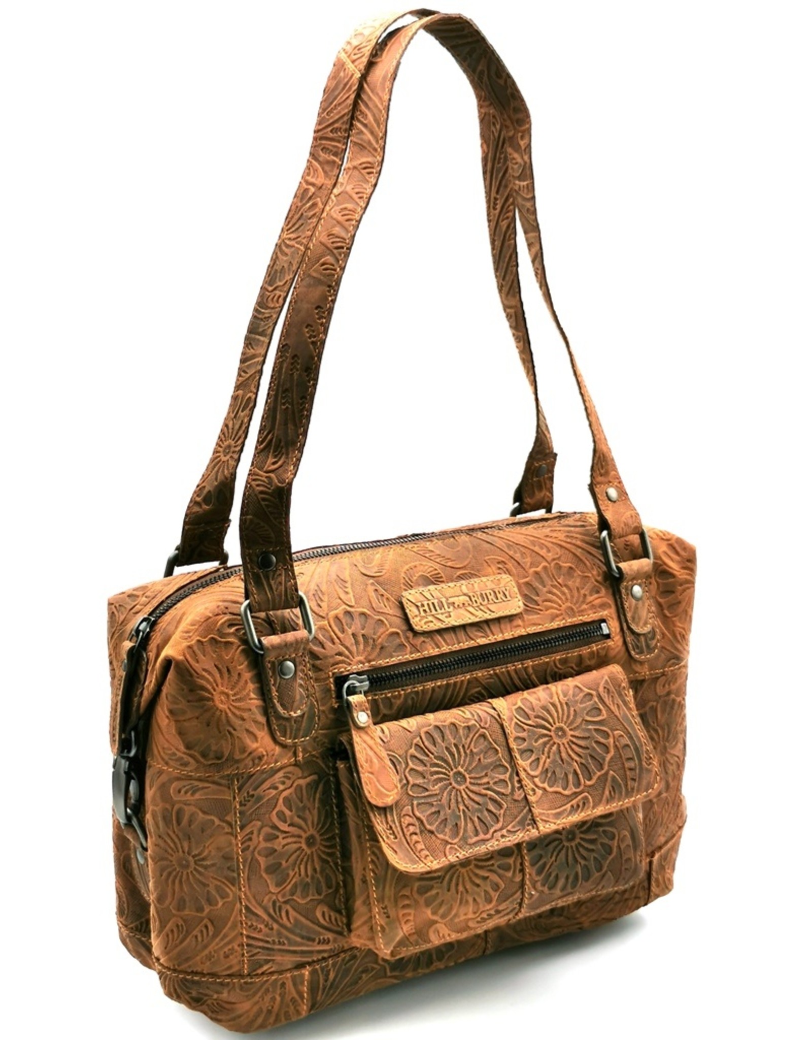 HillBurry Leather bags - Hillburry Leather Shoulder bag with Embossed Flowers