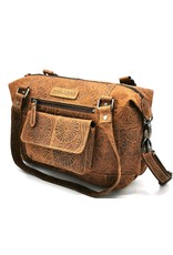 HillBurry Leather bags - Hillburry Leather Shoulder bag with Embossed Flowers