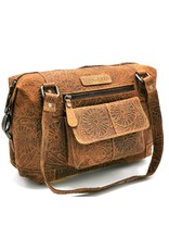 HillBurry Leather bags - Hillburry Leather Shoulder bag with Embossed Flowers