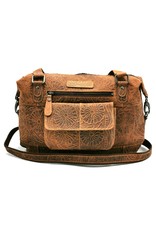 HillBurry Leather bags - Hillburry Leather Shoulder bag with Embossed Flowers