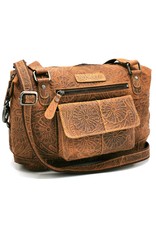 HillBurry Leather bags - Hillburry Leather Shoulder bag with Embossed Flowers