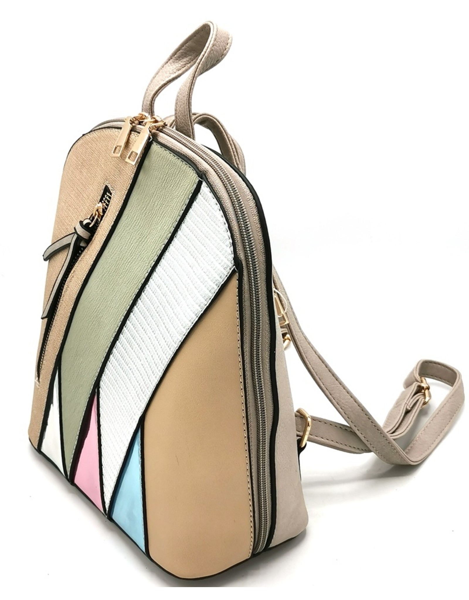 Trukado Backpacks  and fanny packs - Fashion backpack with holographic accents beige