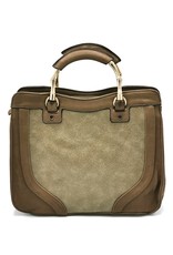 Trukado Modieus - Vintage Handtas met Gouden Bamboe handvatten