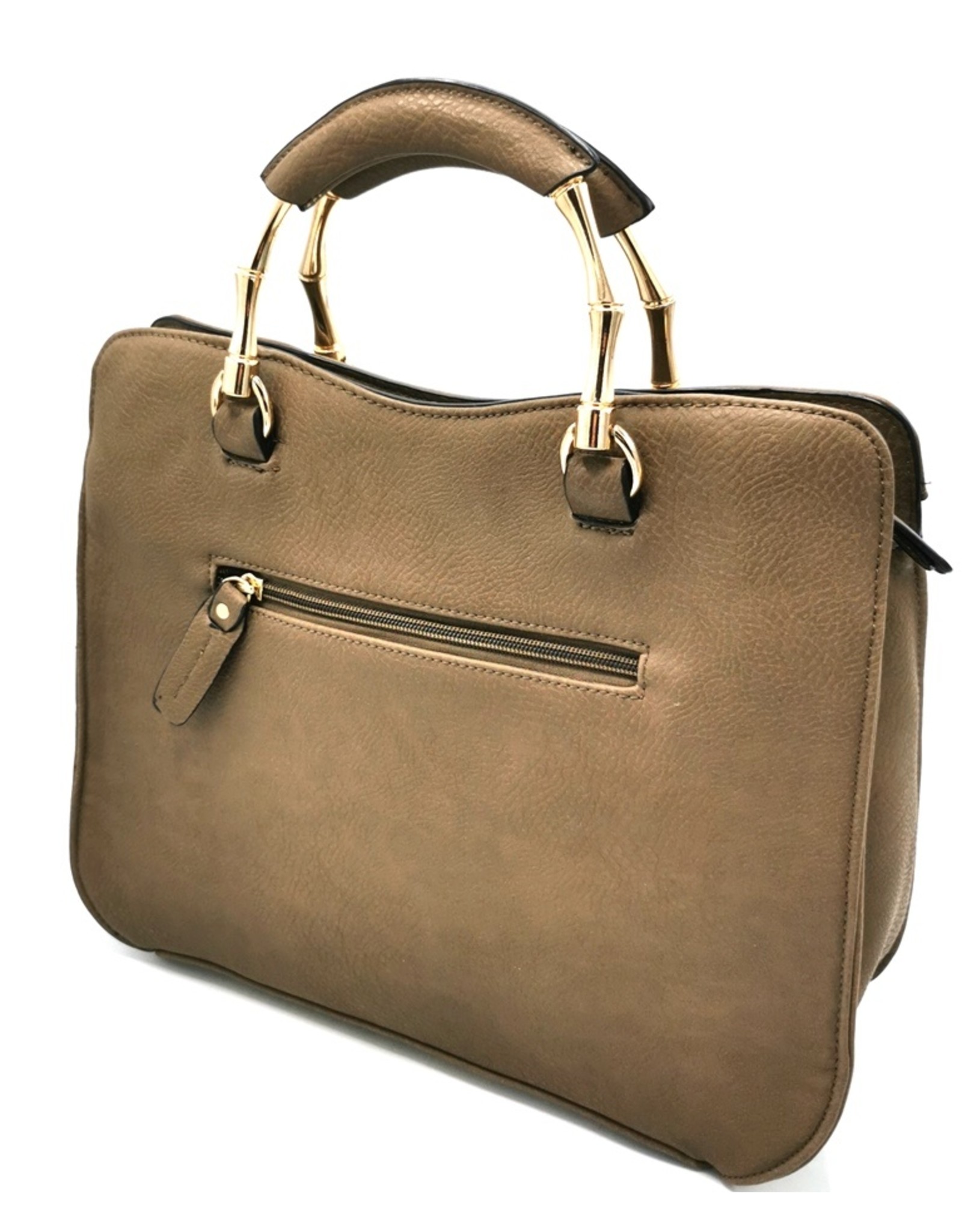 Trukado Modieus - Vintage Handtas met Gouden Bamboe handvatten