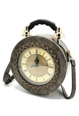 Magic Bags Steampunk bags Gothic bags - Klok Handbag with Real Clock taupe  (medium)