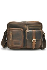 Hunters Leren schoudertassen Leren crossbody tassen - Hunters Schoudertas met veel vakjes - Buffelleer