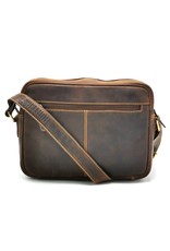 Hunters Leren schoudertassen Leren crossbody tassen - Hunters Schoudertas met veel vakjes - Buffelleer