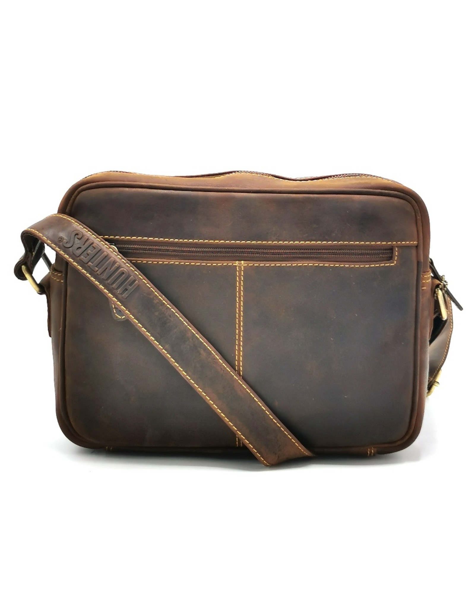 Hunters Leren schoudertassen Leren crossbody tassen - Hunters Schoudertas met veel vakjes - Buffelleer