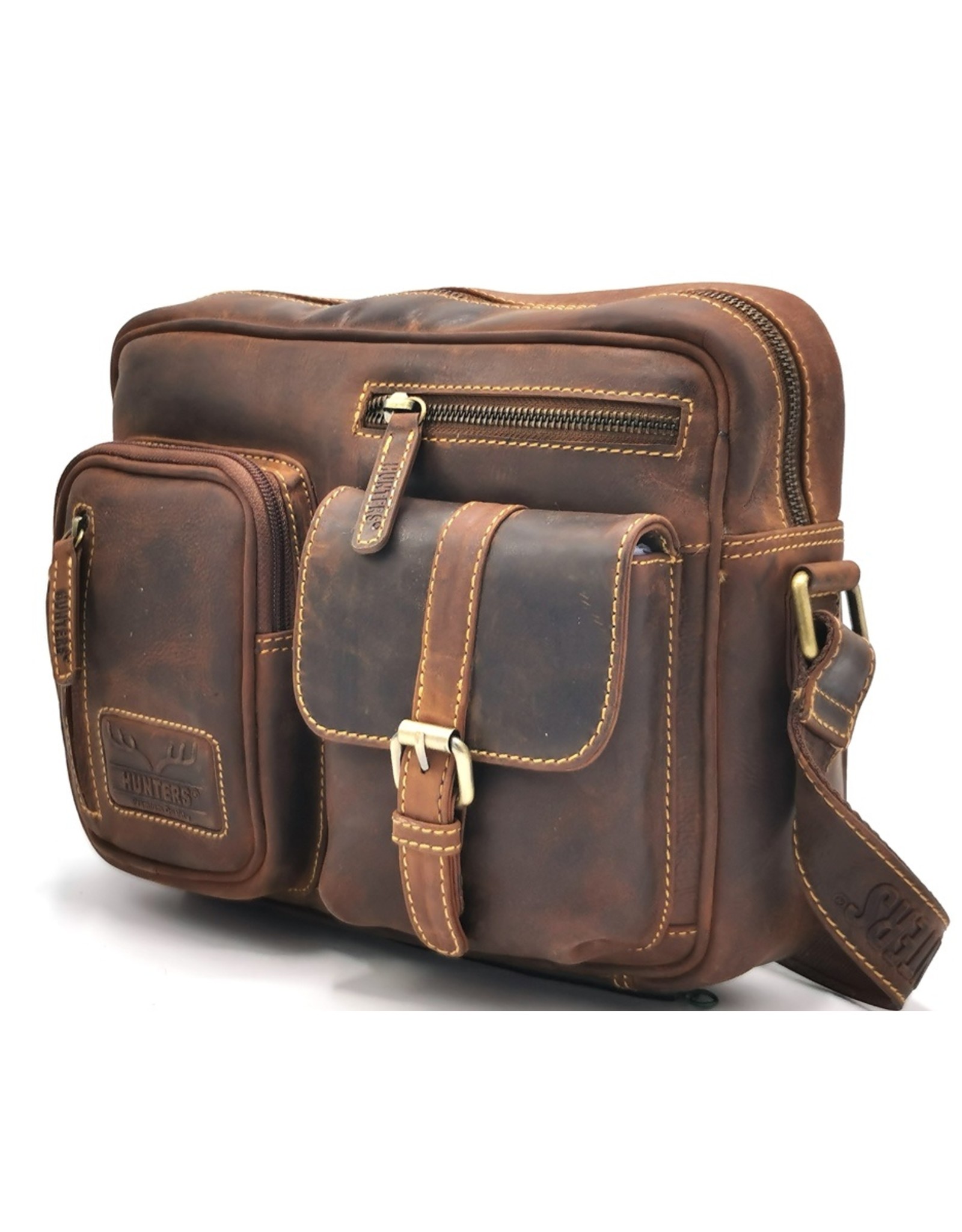 Hunters Leather shoulder bags Leather crossbody bags - Hunters Shoulder bag with compartments - Buffalo leather