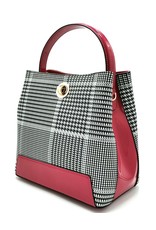 Tom & Eva Fashion bags - Tom & Eva Design Handbag Pied-de-Poule Rose-Black-White