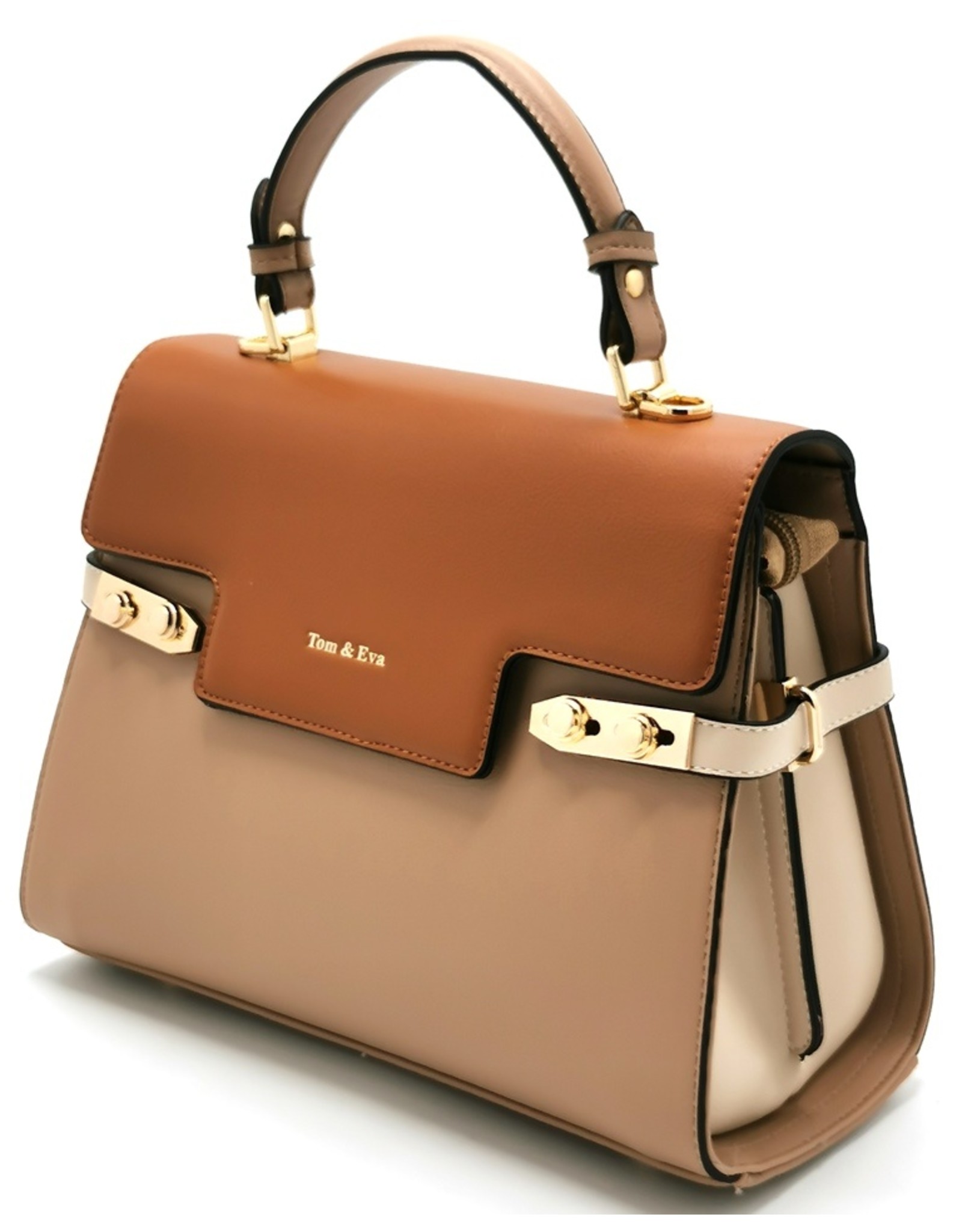 Tom & Eva Fashion bags - Tom & Eva Design Handbag Apricot-Brown