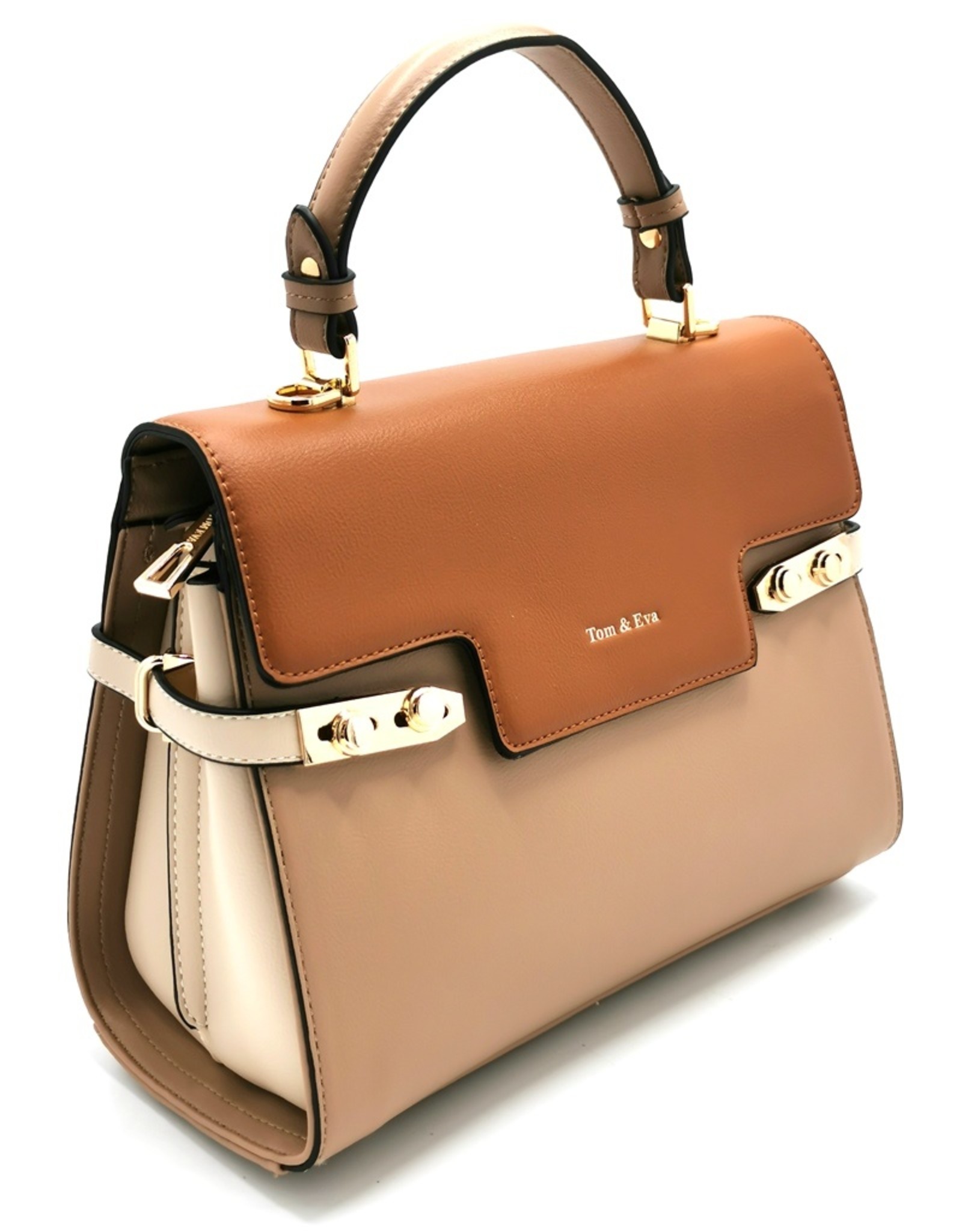 Tom & Eva Fashion bags - Tom & Eva Design Handbag Apricot-Brown