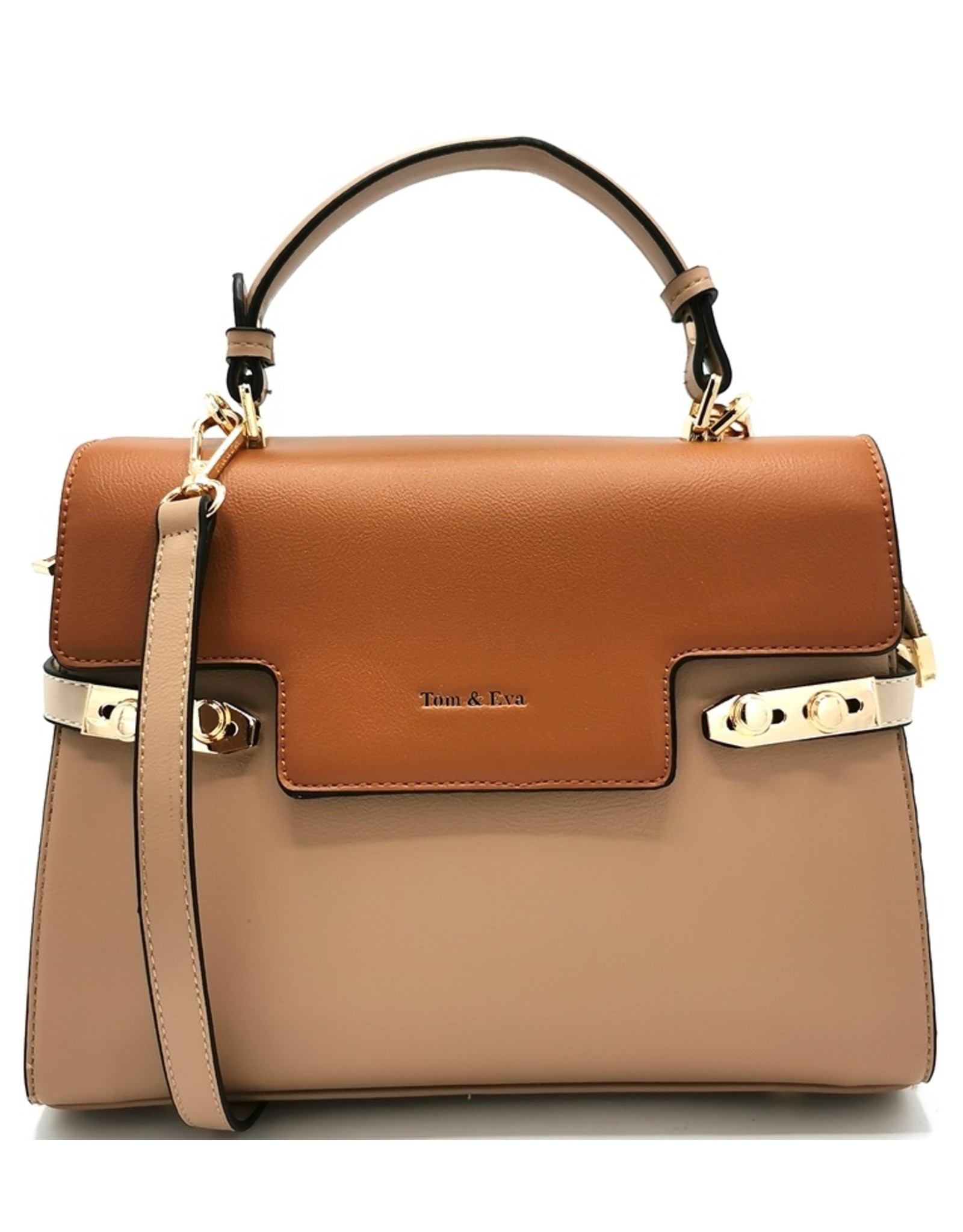 Tom & Eva Fashion bags - Tom & Eva Design Handbag Apricot-Brown