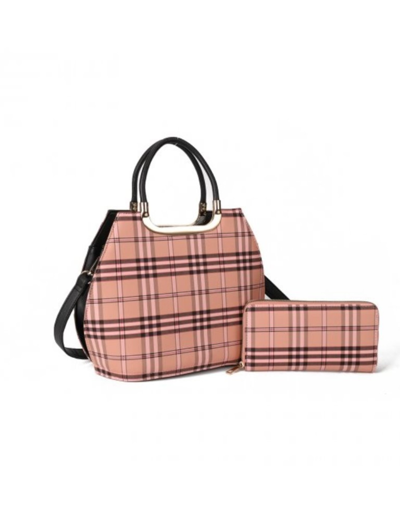 Trukado Fashion bags - Modious Handbag with Free Purse Checkered pattern