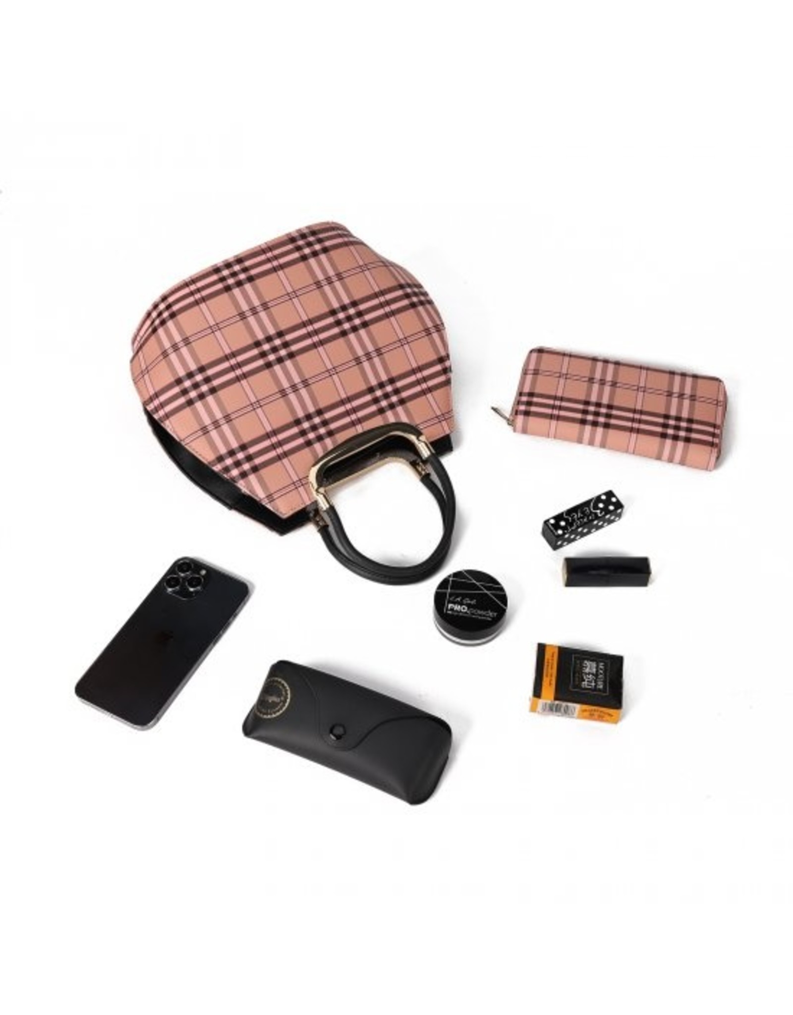 Trukado Fashion bags - Modious Handbag with Free Purse Checkered pattern