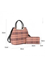 Trukado Fashion bags - Modious Handbag with Free Purse Checkered pattern