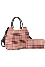 Trukado Fashion bags - Modious Handbag with Free Purse Checkered pattern