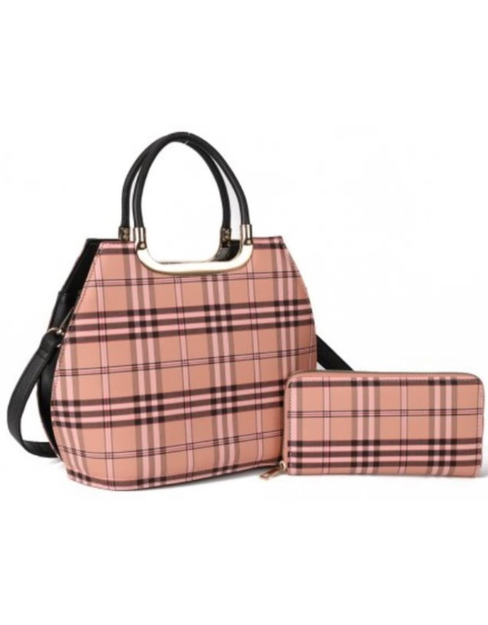 Trukado Fashion bags - Modious Handbag with Free Purse Checkered pattern