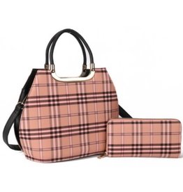 Trukado Modious Handbag with Free Purse Checkered pattern