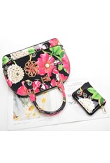 Trukado Modieuze tassen - Handtas met bloemen en strik Flower Bow zwart