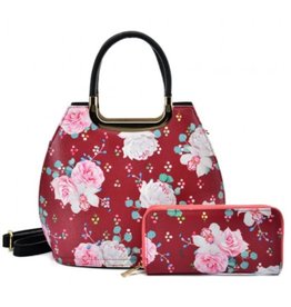 Trukado Handtas met bloemen Vintage Roses rood